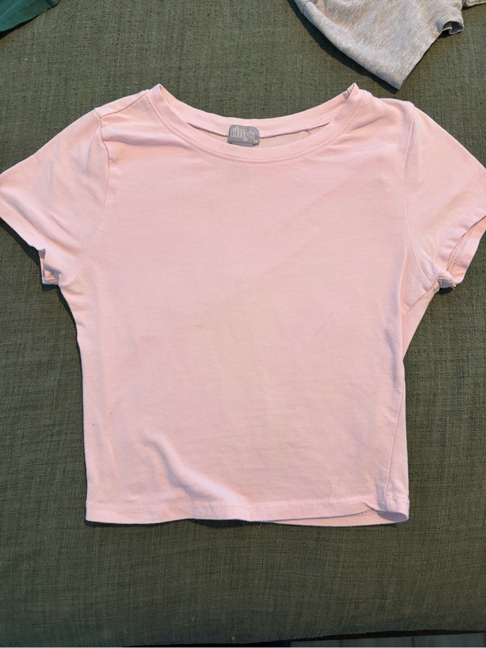 Tilly's Pastel Pink Short Sleeve Crop Tee